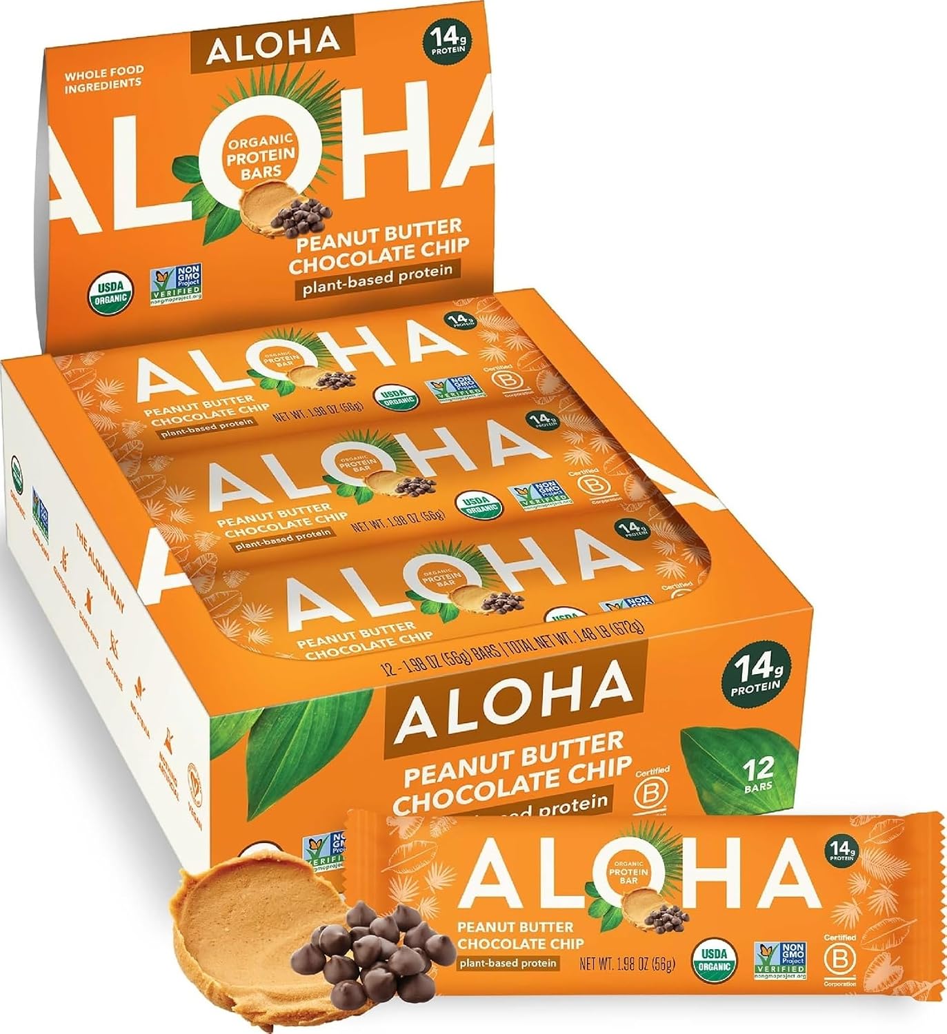 ALOHA peanut butter chocolate chip protein bar