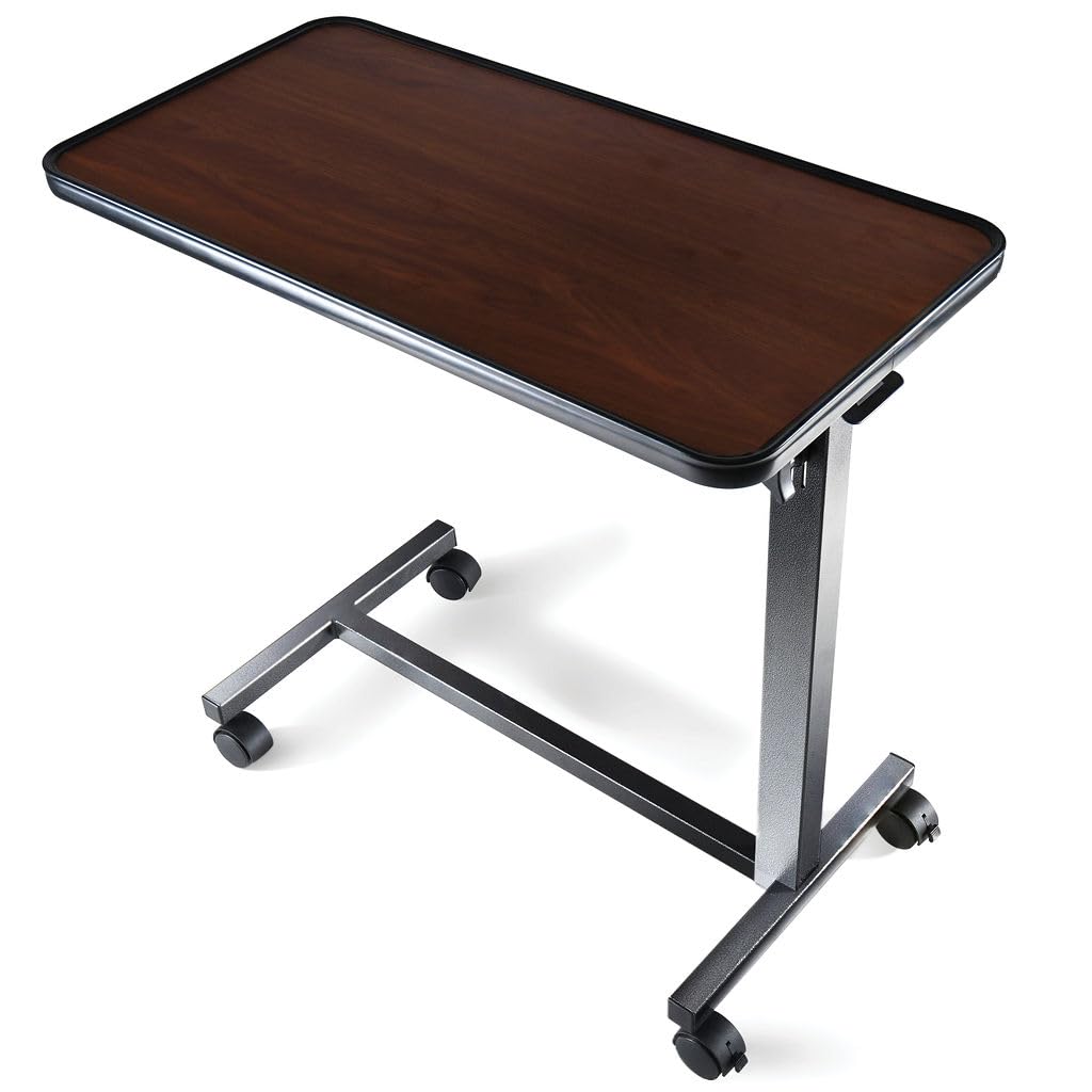 Rolling overbed bedside table